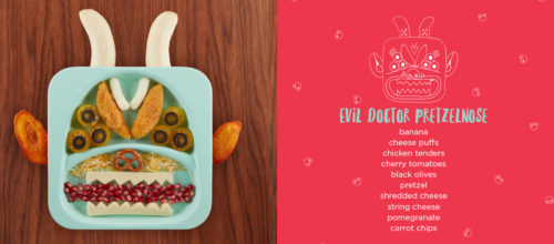 FOOD FACES: evil doctor pretzelnose spread Day Dreamers Limited 