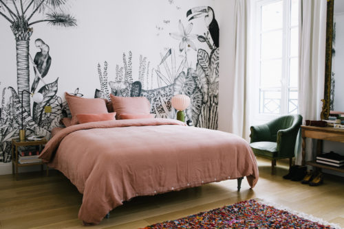 Bedroom of a Paris apartment, Morgane Sézalory, wallpaper