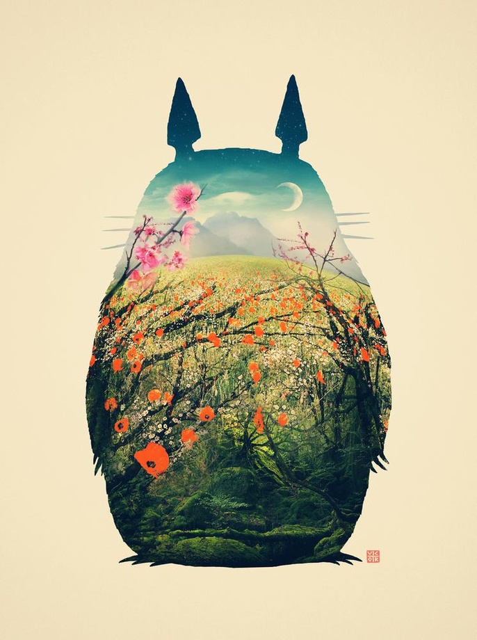 Totoro art print, Victor Vercesi