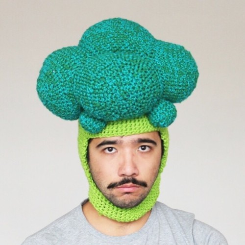 Phil Ferguson, crocheted food hats, broccoli