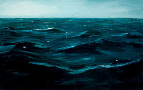 oliver jeffers, Measuring Land and Sea, fathom painting