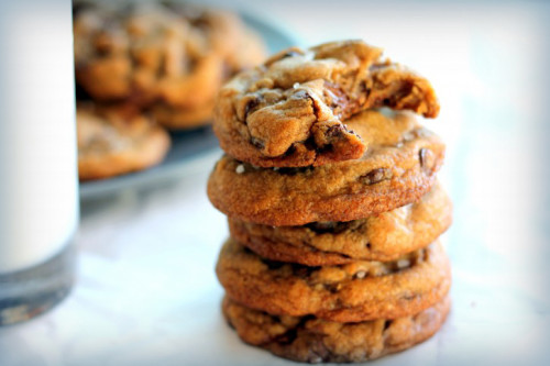 Nutella-Stuffed Brown Butter + Sea Salt Chocolate Chip Cookies