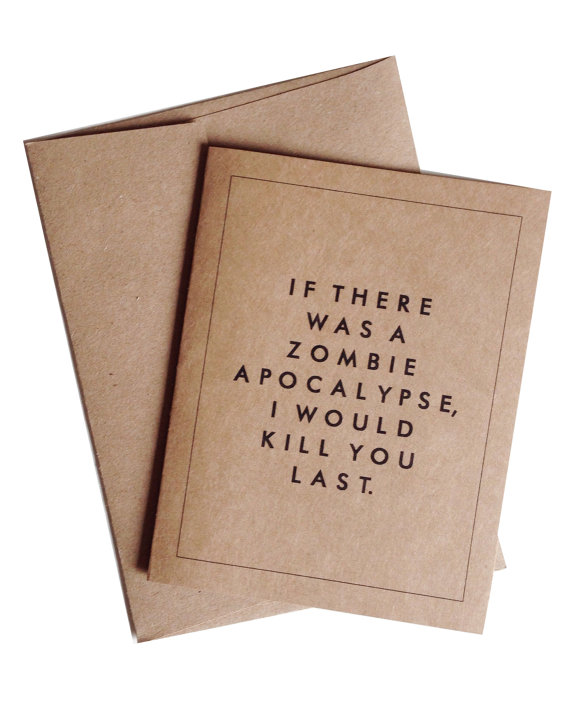 Zombie Apocalypse Valentine's card