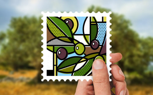 Destination Greece, stamp collection, olive