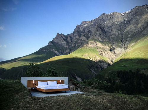 Open-air hotel room