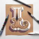 Hand painted letters on kraft paper by James Lewis