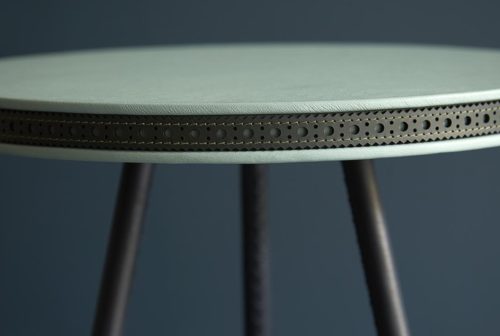 Brogue side table jade on teal Bethan Gray