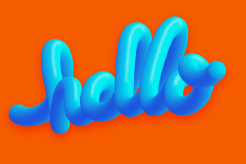 HELLO, typography by Pat Simmons