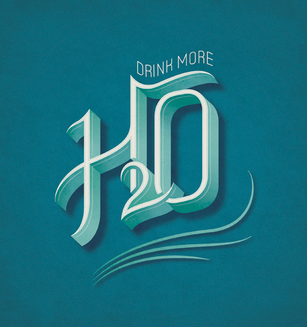 clairice gifford H2O, lettering design