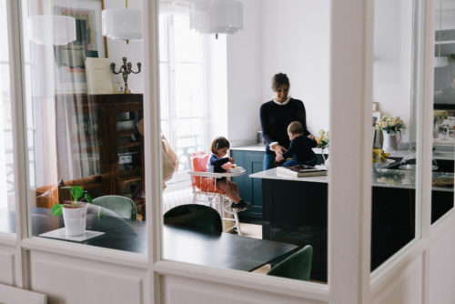 Open kitchen of a Paris apartment, Morgane Sézalory, separated by glass