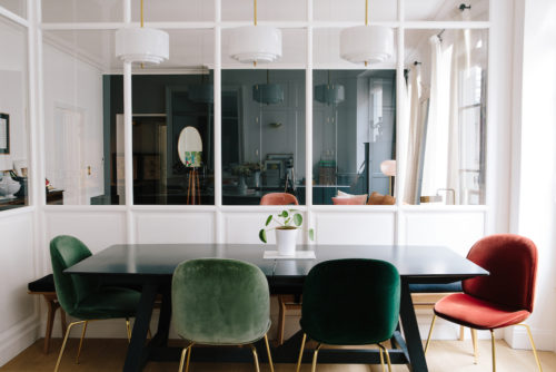 Open kitchen of a Paris apartment, Morgane Sézalory, separated by glass