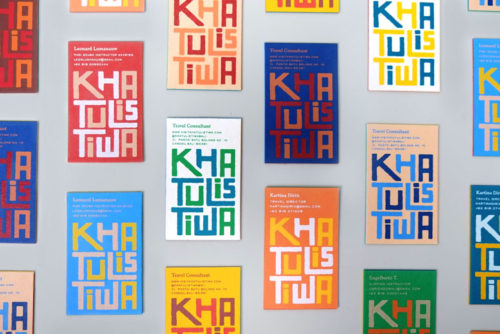 Khatulistiwa colorful business cards, colorful cards, screen-printed cards